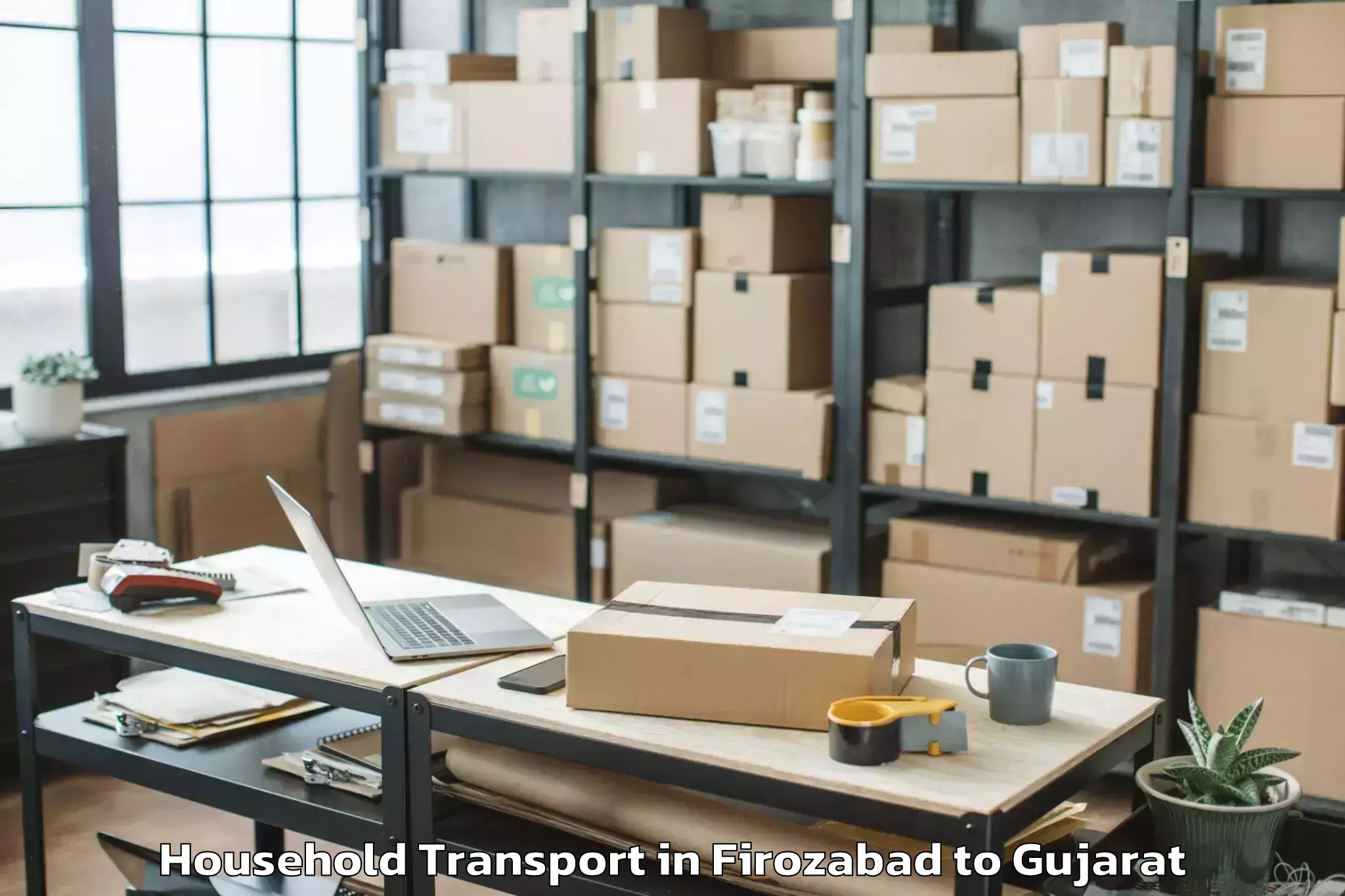 Affordable Firozabad to Vadnagar Household Transport